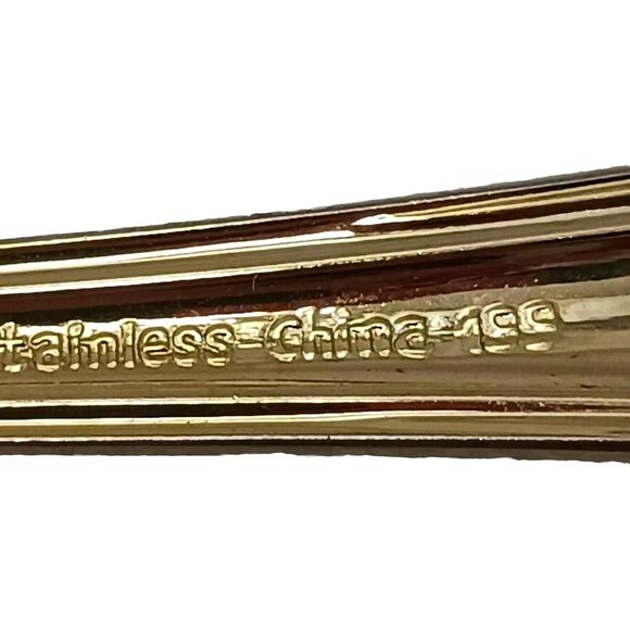 Hampton Silversmiths Gold Electroplate Elegant Scroll Deco Teaspoon Replacement - Picture 6 of 15